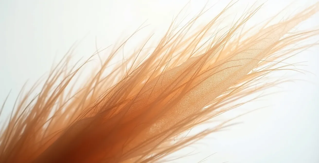 Vista microscópica del cabello sano frente a un cabello con acumulación de siliconas que impiden la hidratación