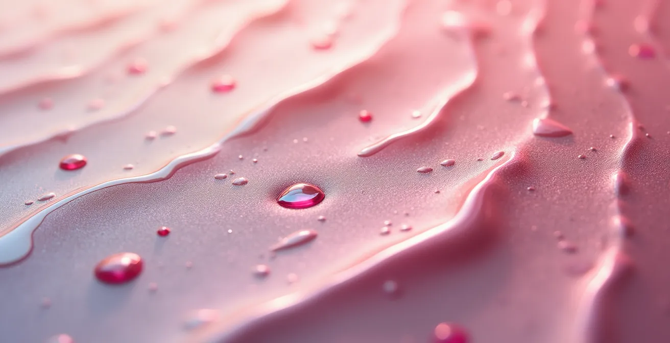 Detalle macro de lista INCI en envase cosmético mostrando ingredientes