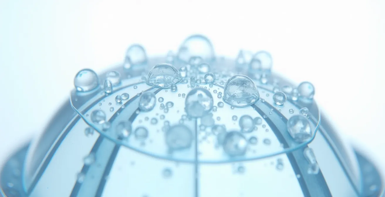 Textura de gel transparente con burbujas de agua suspendidas