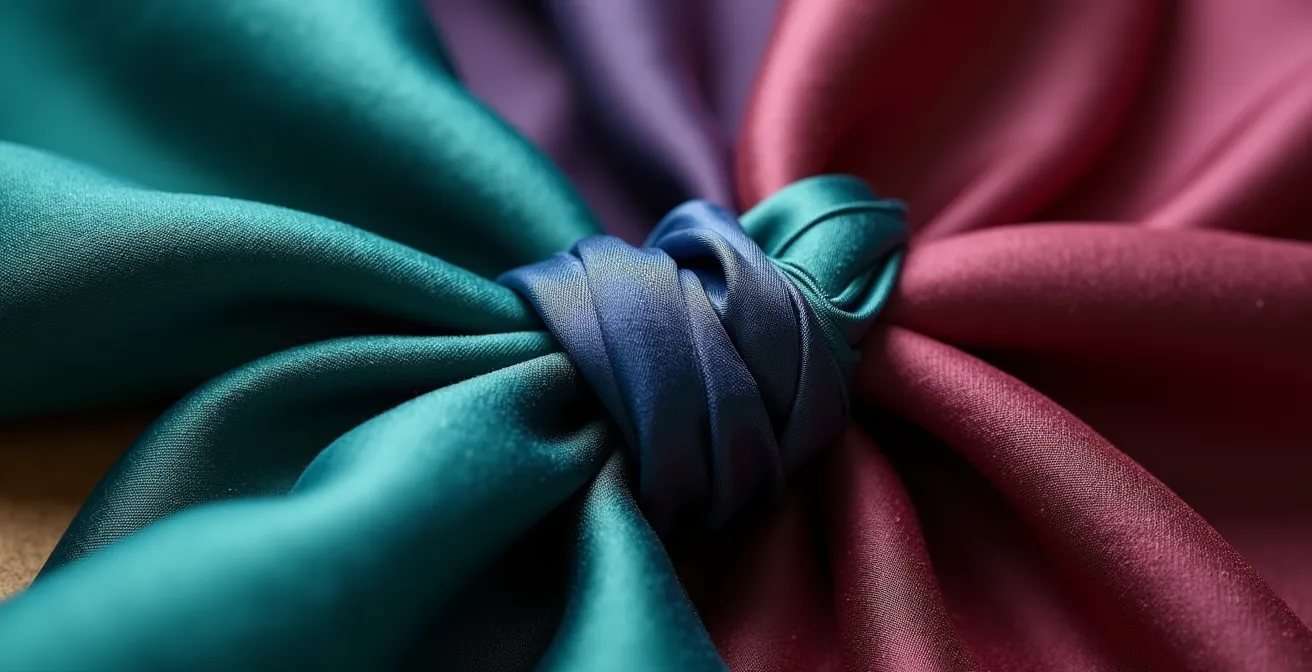Pañuelo de seda con diferentes nudos elegantes para transformar el look
