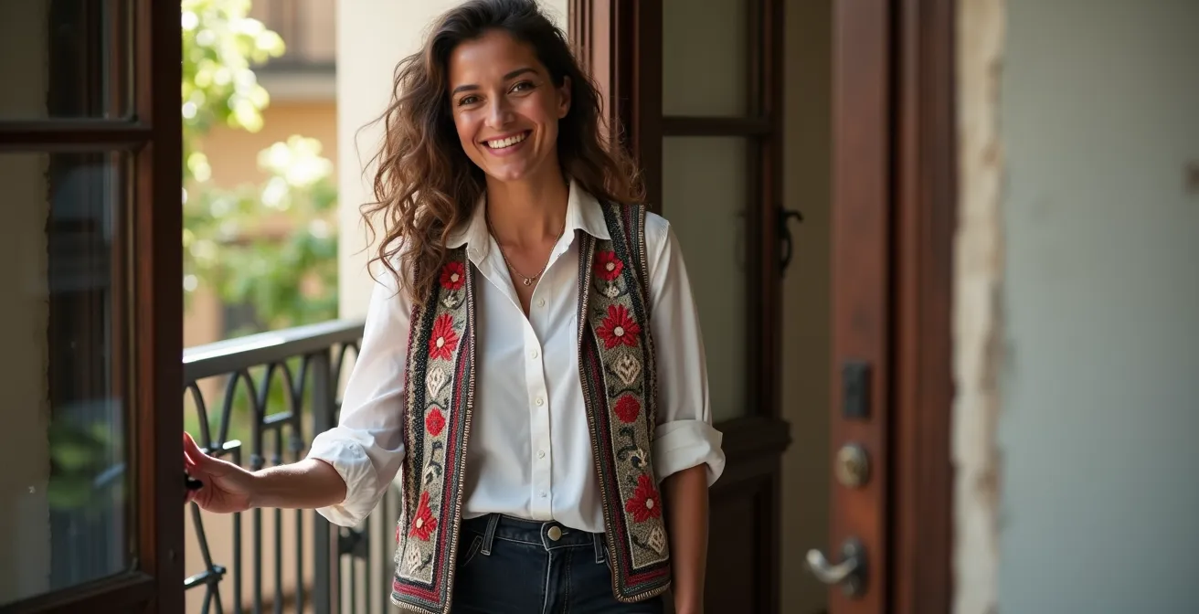 Ejemplo visual de la regla 80/20 en estilismo vintage